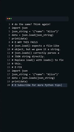 This Python Interview Trap Is Brutal | Think json.load() and json.loads() do the same? Think again