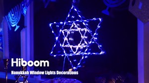 Hiboom Hanukkah Window Lights Decorations, 8 Lighting Modes Star of David Hanukkah Decor 66 LED Blue Chanukah Lights with USB Powered for Jewish Christmas Party Decor Indoor Outdoor Home