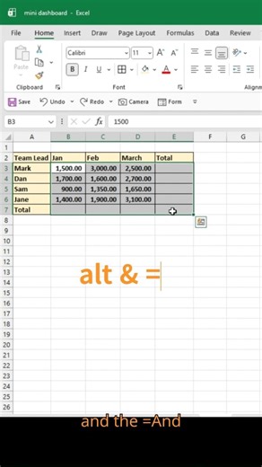 How to sum your table in Excel