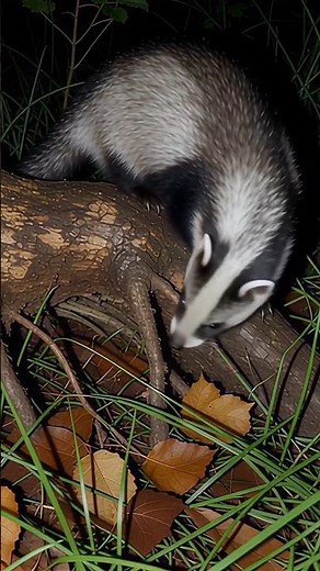 🦡 Midnight Visitor: European Badger in the Forest 🌲 | Night Wildlife #animalplanet #shorts