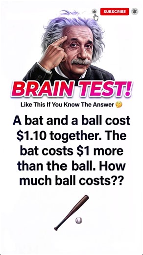 Only Geniuses Can Solve This! 🧠 Bat & Ball Cost $1.10 Riddle