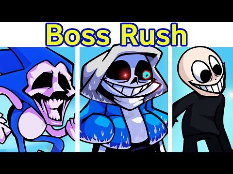 Friday Night Funkin' VS Boss Rush FULL WEEK 1 (Majin Sonic, Eteled, Dust Sans) (FNF Mod/Hard)