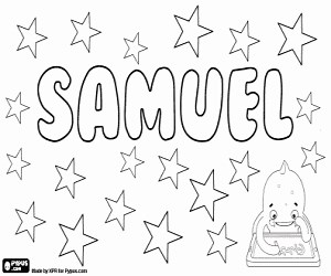 Samuel, a Biblical name coloring page printable game