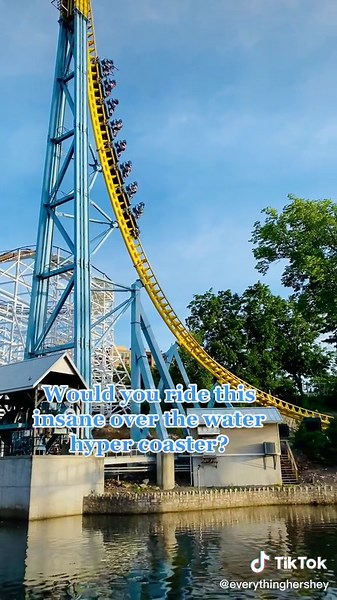 Thrilling Yellow Roller Coaster at Hershey Park