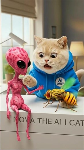 What Happens When a Cat and Alien Meet a GIANT Bee