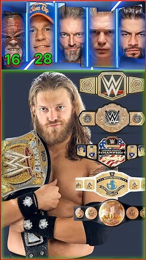 WWE Title Comparison: Kane vs Cena vs Edge vs Brock vs Roman 🏆 #shorts #wwe