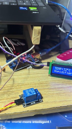 ARDUINO BASE AUTOMATIC ON AND OFF OF HUMDIFIER VIA DHT11(TEMP AND HUMIDITY)