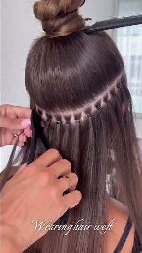 How to Sew In Weft Hair Extensions Step by Step #ugeathair #hairextensions#hairtutorial #sewinhair