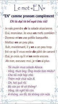 "EN" comme pronom complément