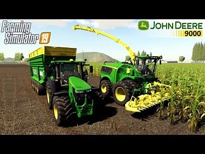 Farming Simulator 19 - JOHN DEERE 9000 US FORAGE HARVESTOR Together with a Tractor