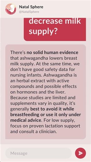 Does ashwagandha decrease milk supply?