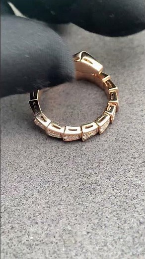 Bulgari Snake Ring Diamond 18K Rose Gold 355977 #18krings #bulgari #bulgarirings#bulgariviperrings