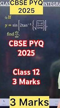 Q) If 𝑦=sin⁡[2tan^(−1)⁡{√((1−𝑥)/(1+𝑥))}], find 𝑑𝑦/𝑑𝑥.#maths #cbse #cbsemaths #cbse2026
