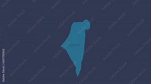 Israel animated map with alpha channel. Stock Video