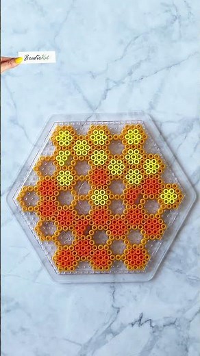 Cute Honeycomb with Tiny Bees 🐝💛 | Hama Beads