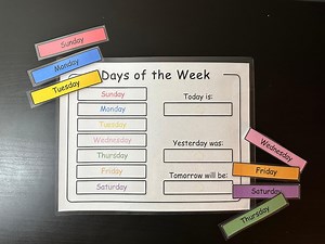 Days of the Week Printable Calendar Activity for Preschool, Kindergarten, Homeschool - Puzzle Matching - Etsy