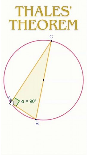 Thales' Theorem Explained: Triangles & Circles Mastery! 🔍📐🔵 #MathShort
