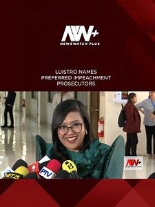 WATCH: House committee on justice chairperson Jinky Luistro names her preferred lawmaker-prosecutors should the Articles of Impeachment against Vice President Sara Duterte proceed to the Senate for trial. Her list of preferred prosecutors includes: - Manila Rep. Joel Chua - Iloilo Rep. Lorenz Defensor - Mamamayang Liberal Rep. Leila de Lima - Akbayan Rep. Chel Diokno - Bukidnon Rep. Keith Flores - 1-Rider Party-list Rep. Rodge Gutierrez - Bicol Saro Rep. Terry Ridon - San Juan Rep. Bel Zamora Lu