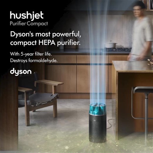 Introducing the new Dyson HushJet™ Purifier. Powerful, compact, and engineered to purify your space, quietly. | Dyson