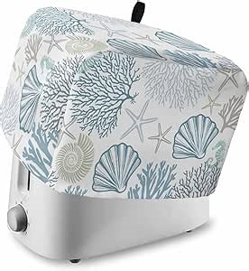 Amazon.com: Toaster Cover 2 Slice, Light Blue Coastal Dustproof Bakeware Oven Protector with Top Hook, Summer Beach Coral Shell Starfish Waterproof Small Kitchen Appliance Toasters Dust Cover, 11"x6"x8" : 居家與廚房