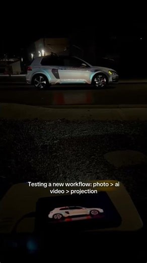 Late night experiment to projection map my car