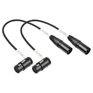 Devinal Rotatable Right-Angle XLR Cable, Adjustable-Angle Low-Profile XLR Microphone Adapter Connector, Straight Male to Right-Angle Female Mic Cord 0.7 FT 2 pcs