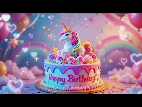 Unicorn Cake Animated Happy Birthday Video | Enchanting Unicorn-Themed Birthday Celebration #hbd