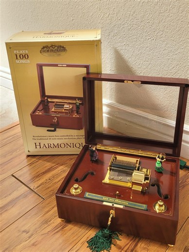 Mr. Christmas Harmonique 100 Songs Music Box, Gold Label Wooden Musical Box With Dancers, Holiday Gift, Vintage Christmas Décor - Etsy