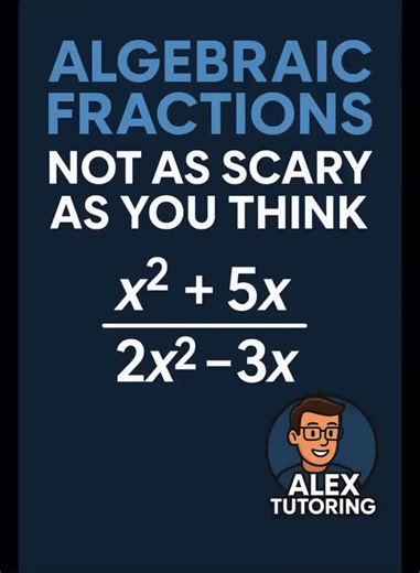 😱 (PART 1) Algebraic fractions look terrifying... but they’re not! Watch me simplify one calmly and clearly — it’s easier than you think 👊 🎯 Confidence = built. 📚 Follow if this helped and book a free lesson – link in bio! #AlgebraHelp, #MathsGCSE, #AlgebraicFractions, #MathsTricks, #MathsMadeSimple, #AlexTutorsMaths, #StudyWithMe, #GCSERevision, #MathsConfidence, #SimplifyFractions