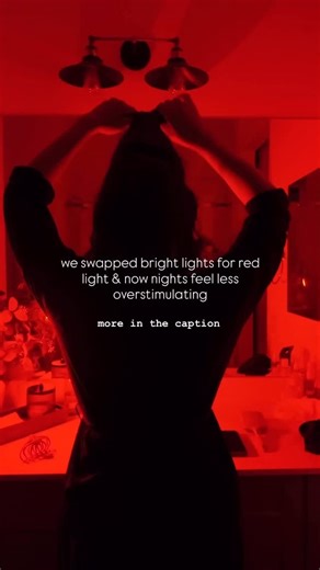 Jade Hall on Instagram: "Switching our nighttime lighting to red light has been one of the simplest ways I’ve prioritized both my nervous system and my son’s wind-down routine. Red light is low on the blue light spectrum, which means it doesn’t suppress melatonin the way bright overhead or white lights do. So instead of our bodies staying in an alert, daytime state, the red light signals that it’s time to slow down…aligning more naturally with our circadian rhythms. For my son, it helps reduce t
