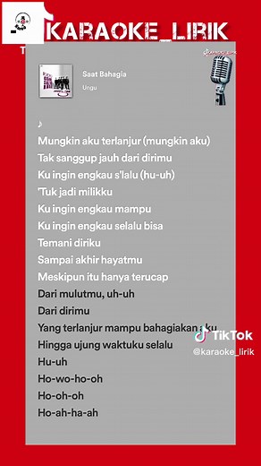 Karaoke Lagu Ungu - Saat Bahagia Full Lirik dan Backing Vokal