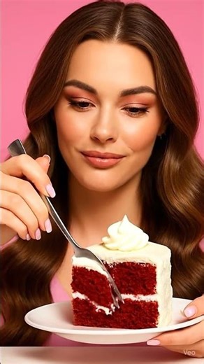 ASMR Red Velvet Cake 🍰💋 Soft Bites & Creamy Sounds