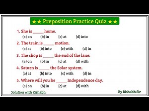 Preposition objective questions | Preposition in english grammar | Prepositions practice exercises