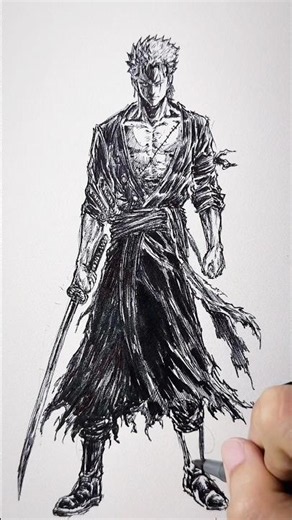 Speed Drawing Zoro StickMan #shorts #zoro #onepiece #anime #drawing