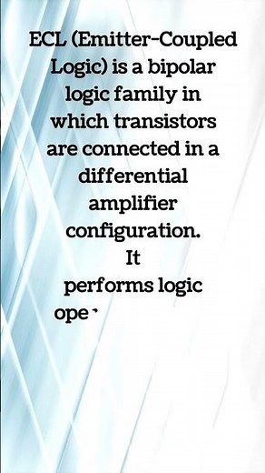 What is ECL (Emitter Coupled Logic)? #electronics #education #studylearn