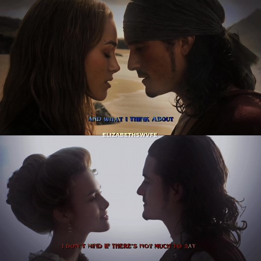 Romantic moments of Will and Elizabeth in Pirates of the Caribbean