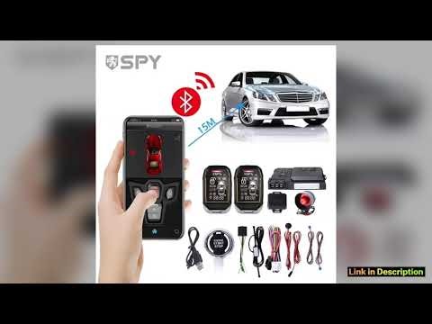 SPY 2 Way Car Alarm System PKE Rechargeable Car Remote Control Keyless Entry Launch Module Kit Blue