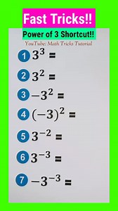 27K views · 855 reactions | Super Fast Tricks!! Power of 3 Shortcut!!...