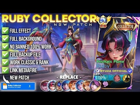 NEW Script Skin Ruby Collector - Prismatic Plume No Password | Full Effect Voice Patch Terbaru
