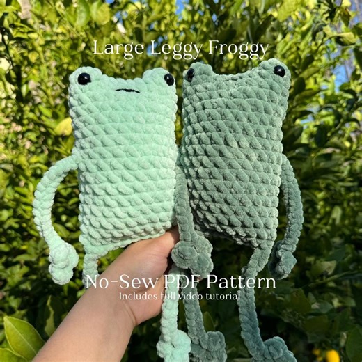 No-sew Crochet Frog Pattern Beginner Amigurumi PDF Download With Full Video Tutorial - Etsy