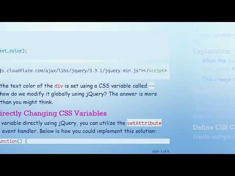 How to Change CSS Variables Globally with jQuery