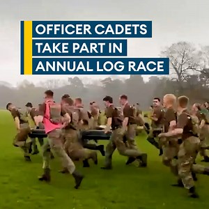 17K views · 682 reactions | Now this is one way to log on at work  Check out RMA Sandhurst’s officer cadets doing the brutal log race, which is part of the Sovereign Banner Competition 蝹  Watch here  | Forces News | Facebook