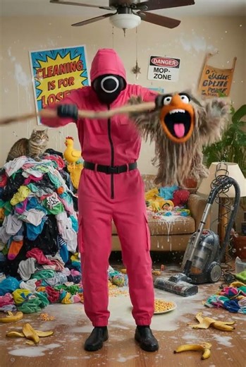 Squid Game x Muppets: Cleaning Chaos 🦑🧼