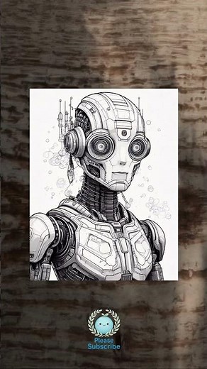 Sci-Fi Robots Coloring Book — A Calm Page Preview #Shorts