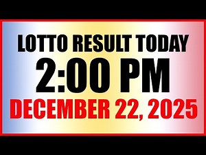 Lotto Result Today 2pm Draw December 22, 2025 Swertres Ez2 PCSO