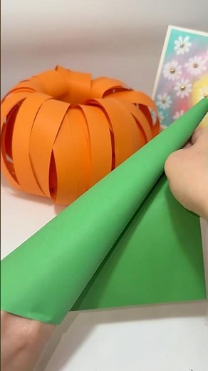 DIY Paper Pumpkin 🎃 | Easy Fall Craft Idea for Kids and Home Decoration #shortsfeed