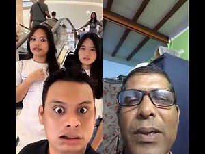 Distorted funny face video.