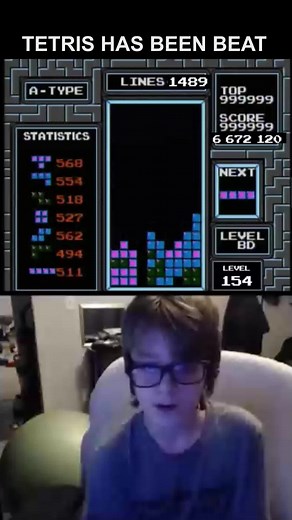 Blue Scuti is the first player to crash the game! He also achieved 3 world records while doing so. Score. Lines. Level. #tetris