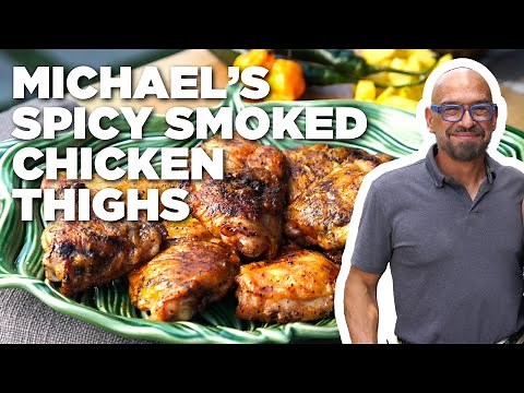 Michael Symon's Spicy Smoked Pineapple Chicken Thighs | Symon's Dinners Cooking Out | Food Network