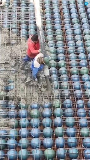 Why are there Plastic Balls inside Concrete? 🧐 #facts #ytshorts #trending